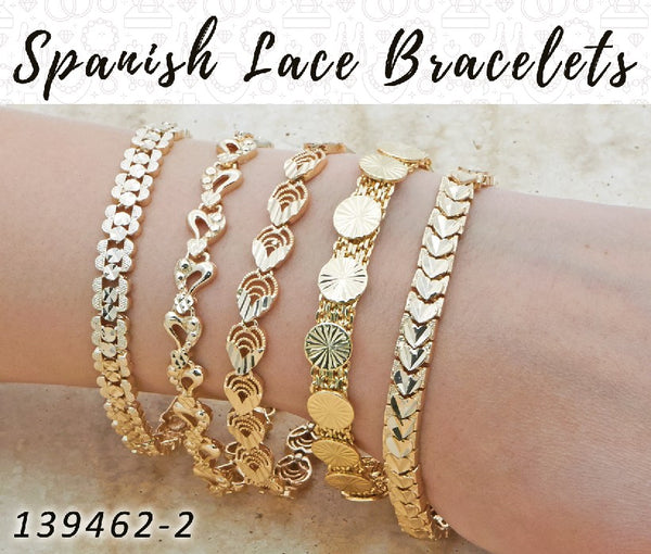 Gold Filled Bracelet — 15 Spanish Lace Bracelets in $6.67 ea — alternate product view — SKU 139462 | Oro Laminado brazalete — 15 Spanish Lace Bracelets in $6.67 ea — SKU 139462