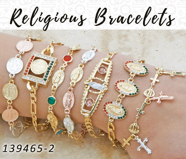 Gold Filled Bracelet — 15 Religious Bracelets in $5.00 ea — alternate product view — SKU 139465 | Oro Laminado brazalete — 15 Religious Bracelets in $5.00 ea — SKU 139465
