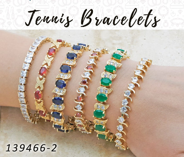 Gold Filled Bracelet — 12 Tennis Bracelets in $8.33 ea — alternate product view — SKU 139466 | Oro Laminado brazalete — 12 Tennis Bracelets in $8.33 ea — SKU 139466