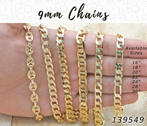 9mm Assorted Gold Layered Chains