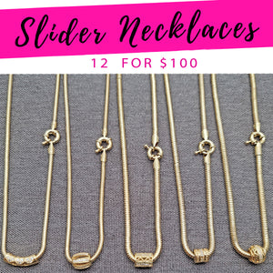 Gold Filled Necklace — 12 Slider Necklaces $8.33 each for $ — main product view — SKU 139595 | Oro Laminado collar — 12 Slider Necklaces $8.33 each for $ — SKU 139595