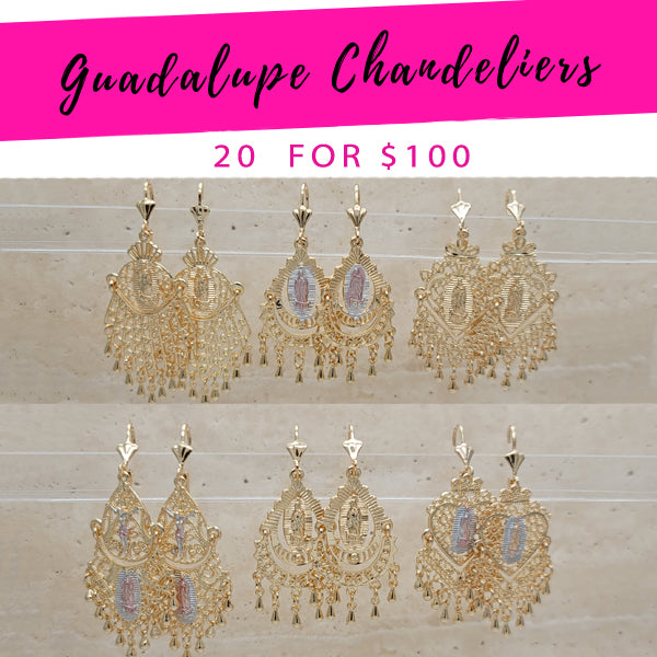 Gold Filled Ring — 20 Guadalupe Chandelier Earrings $5.00 each for $ — main product view — SKU 139601 | Oro Laminado anillo — 20 Guadalupe Chandelier Earrings $5.00 each for $ — SKU 139601