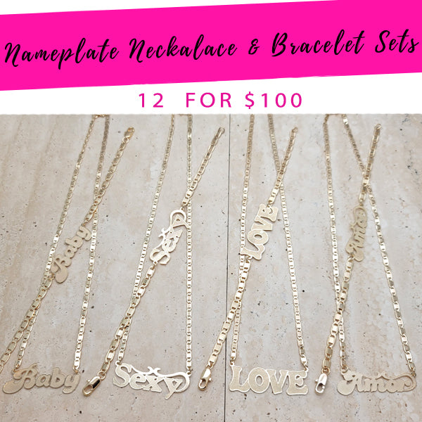 Gold Filled Bracelet — 12 Nameplate Necklace and Bracelet Sets $8.33 each — main product view — SKU 139604 | Oro Laminado brazalete — 12 Nameplate Necklace and Bracelet Sets $8.33 each — SKU 139604