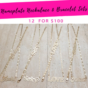 Gold Filled Bracelet — 12 Nameplate Necklace and Bracelet Sets $8.33 each — main product view — SKU 139604 | Oro Laminado brazalete — 12 Nameplate Necklace and Bracelet Sets $8.33 each — SKU 139604