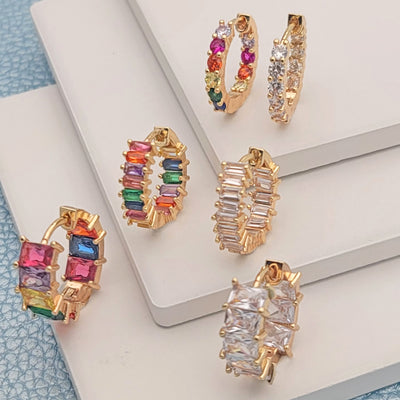 Gold Filled Jewelry — 18prs Inside Out CZ Huggies up to 20mm for wholesale, main product view