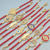 18pcs Red String Lucky Bracelets in Gold Layered ($5.55) ea