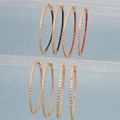Gold Filled Hoop Earrings — 8prs of Inside Out Large Hoops 02. in for wholesale, main product view