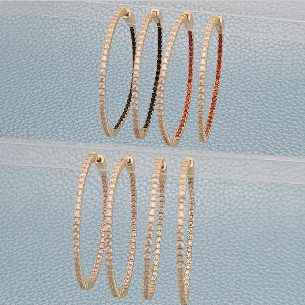 Gold Filled Hoop Earrings — 8prs of Inside Out Large Hoops 02. in — main product view — SKU 148669 | Oro Laminado aretes de aro — 8prs of Inside Out Large Hoops 02. in — SKU 148669