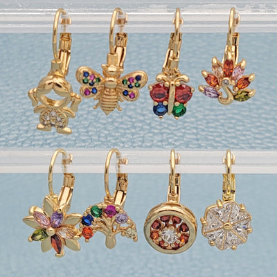 Gold Filled Ring — 30prs of Dainty CZ Leverback Earrings in $3.33 for wholesale, main product view