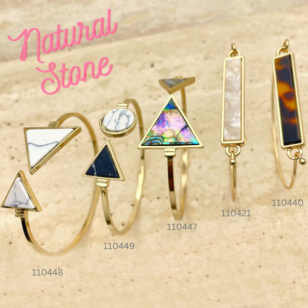Gold Filled Jewelry — 20pcs of Natural Stone Bangles in $5.00 ea — alternate product view — SKU 151265 | Oro Laminado joyería — 20pcs of Natural Stone Bangles in $5.00 ea — SKU 151265