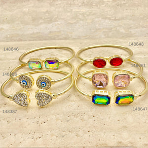 Gold Filled Jewelry — 15pcs of Colorful Stone Bangles in $6.67 ea — main product view — SKU 151266 | Oro Laminado joyería — 15pcs of Colorful Stone Bangles in $6.67 ea — SKU 151266