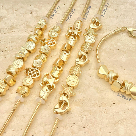 12 piezas de nuevos brazaletes con dijes deslizantes en capas de oro ($8.33) c/u 