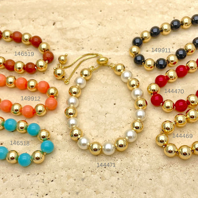 Gold Filled Bracelet — 15pcs of New Adjustable Natural Stone Bracelets in for wholesale, main product view