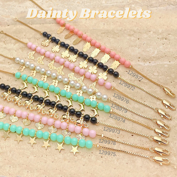 Gold Filled Bracelet — 25pcs of New Colorful Charm Bracelets in $4.00 — alternate product view — SKU 151271 | Oro Laminado brazalete — 25pcs of New Colorful Charm Bracelets in $4.00 — SKU 151271