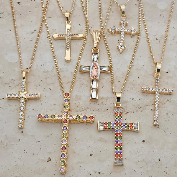 25 CZ Cross Necklaces ($4.00 each) for $100 Gold Layered