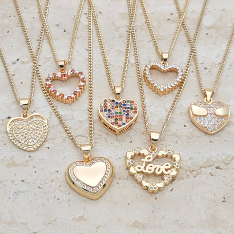 25 CZ Heart Necklace ($4.00 each) for $100 Gold Layered