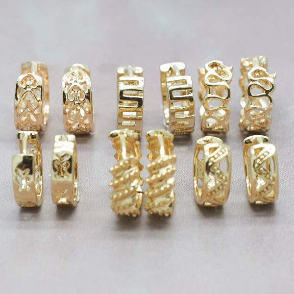 Gold Filled Jewelry — 50 Huggies Bundle Kit $2.00 ea Assorted Mixed — main product view — SKU 128011 | Oro Laminado joyería — 50 Huggies Bundle Kit $2.00 ea Assorted Mixed — SKU 128011
