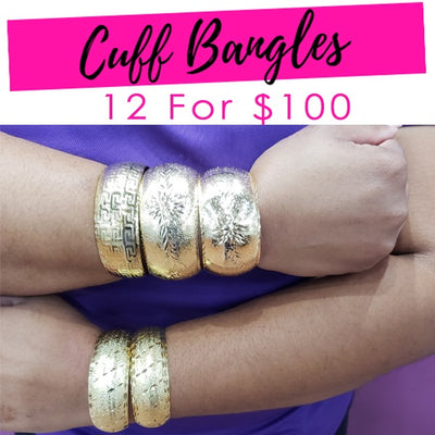 Gold Filled Jewelry — 12 Cuff Bangles $8.33 each for $ for wholesale, main product view