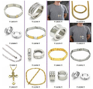 Stainless Steel Jewelry — Father's Day Special 38 Pieces for $ — main product view — SKU 132087 | Acero Inoxidable joyería — Father's Day Special 38 Pieces for $ — SKU 132087