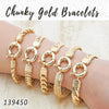 12 Chunky Gold Bracelets in Gold Layered ($8.33) ea
