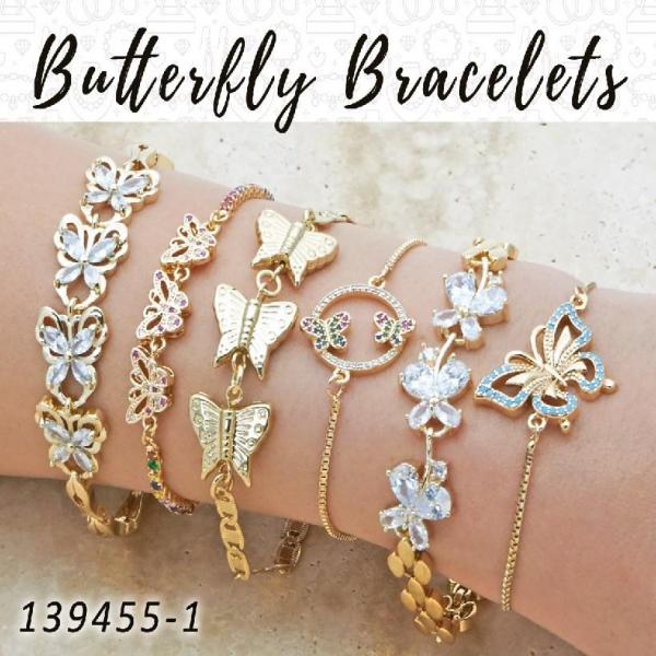 Gold Filled Bracelet — 20 Butterfly Bracelets in $5.00 ea — main product view — SKU 139455 | Oro Laminado brazalete — 20 Butterfly Bracelets in $5.00 ea — SKU 139455