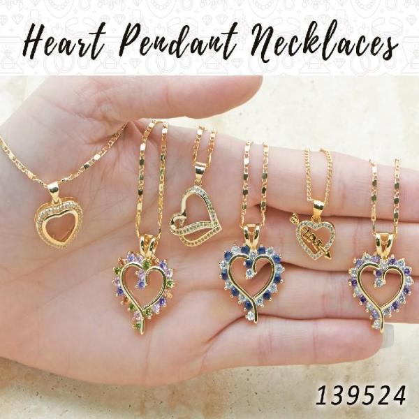 Gold Filled Necklace — 25 Heart Pendant Necklaces in $4.00 ea — main product view — SKU 139524 | Oro Laminado collar — 25 corazón Pendant Necklaces in $4.00 ea — SKU 139524