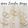 27prs of 40mm Diameter Tricolor Hoop Earrings in Gold Layered ($3.70) ea