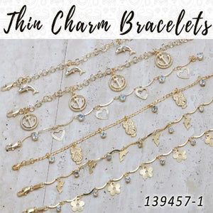Gold Filled Bracelet — 25 Thin Charm Bracelets in $4.00 ea — main product view — SKU 139457 | Oro Laminado brazalete — 25 Thin Charm Bracelets in $4.00 ea — SKU 139457