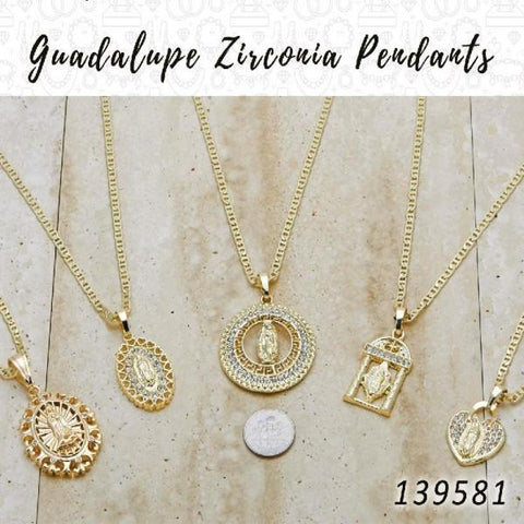 Guadalupe Zirconia Pendants in Gold Layered