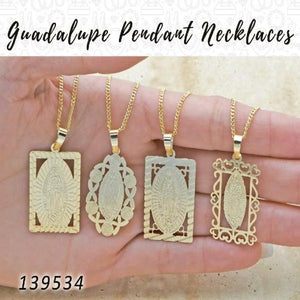 Gold Filled Necklace — 25 Guadalupe Pendant Necklaces in $4.00 ea — main product view — SKU 139534 | Oro Laminado collar — 25 Guadalupe Pendant Necklaces in $4.00 ea — SKU 139534