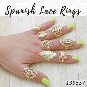 Gold Filled Ring — 20 Spanish Lace Rings in $5.00 ea — main product view — SKU 139557 | Oro Laminado anillo — 20 Spanish Lace Rings in $5.00 ea — SKU 139557