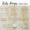 50prs of Kids Hoops (10mm-15mm) in Gold Layered ($2.00) ea