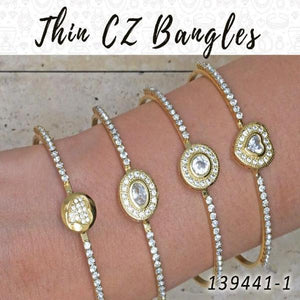 Gold Filled Jewelry — 15 Thin Zirconia Bangles in $6.67 ea — main product view — SKU 139441 | Oro Laminado joyería — 15 Thin Zirconia Bangles in $6.67 ea — SKU 139441