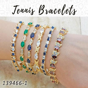 Gold Filled Bracelet — 12 Tennis Bracelets in $8.33 ea — main product view — SKU 139466 | Oro Laminado brazalete — 12 Tennis Bracelets in $8.33 ea — SKU 139466