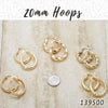 35prs of 20mm Diameter Hoop Earrings in Gold Layered ($2.85) ea
