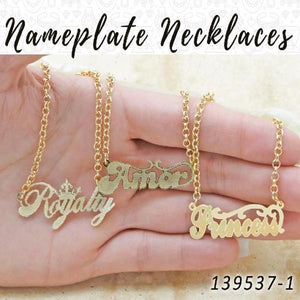 Gold Filled Necklace — 25 Nameplate Necklaces in $4.00 ea — main product view — SKU 139537 | Oro Laminado collar — 25 Nameplate Necklaces in $4.00 ea — SKU 139537