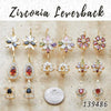 35 Zirconia Leverback Earrings in Gold Layered ($2.85) ea
