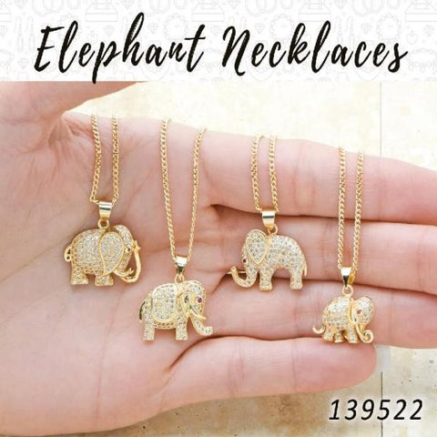 25 collares de elefante en capas de oro ($4.00) c/u