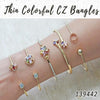 15 Thin Colorful Zirconia Bangles in Gold Layered ($6.67) ea