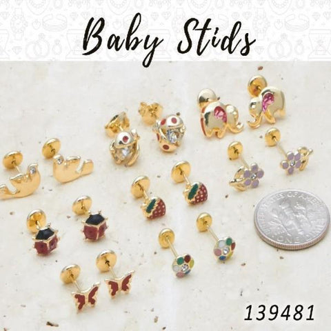 40 Baby Studs en Gold Layered ($2.50) c/u