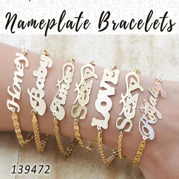 Gold Filled Bracelet — 18 Nameplate Bracelets in $5.55 ea — main product view — SKU 139472 | Oro Laminado brazalete — 18 Nameplate Bracelets in $5.55 ea — SKU 139472
