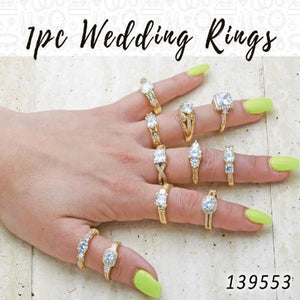 Gold Filled Ring — 18 Individual Wedding Rings in $5.55 ea — main product view — SKU 139553 | Oro Laminado anillo — 18 Individual Wedding Rings in $5.55 ea — SKU 139553