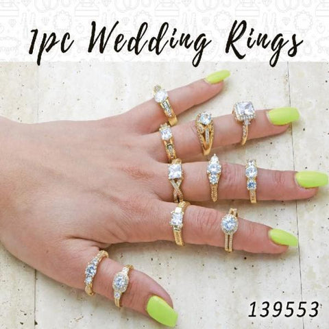 18 anillos de boda individuales en capas de oro ($5.55) c/u