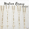 12 rosarios medianos en capas de oro ($8.33) c/u