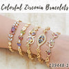 15 Colorful Zirconia Bracelets in Gold Layered ($6.67) ea