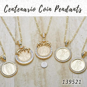 Gold Filled Pendant — Jumbo Centenario Coin Pendants in — main product view — SKU 139521.24 | Oro Laminado dije — Jumbo Centenario Coin Pendants in — SKU 139521.24