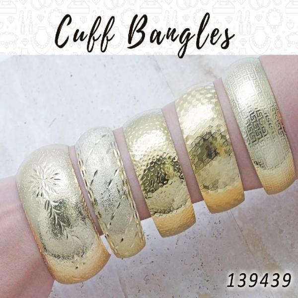 Gold Filled Jewelry — 12 Cuff Bangles in $8.33 ea — main product view — SKU 139439 | Oro Laminado joyería — 12 Cuff Bangles in $8.33 ea — SKU 139439
