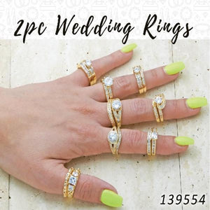 Gold Filled Ring — 12sets of 2pc Wedding Rings in $8.33 ea — main product view — SKU 139554 | Oro Laminado anillo — 12sets of 2pc Wedding Rings in $8.33 ea — SKU 139554