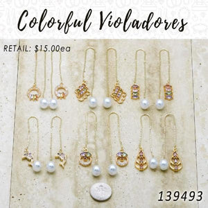 Gold Filled Ring — 35 Colorful Violador Threader Earrings in $2.85 ea — main product view — SKU 139493 | Oro Laminado anillo — 35 Colorful Violador Threader Earrings in $2.85 ea — SKU 139493