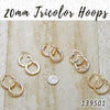 35prs of 20mm Diameter Tricolor Hoop Earrings in Gold Layered ($2.85) ea